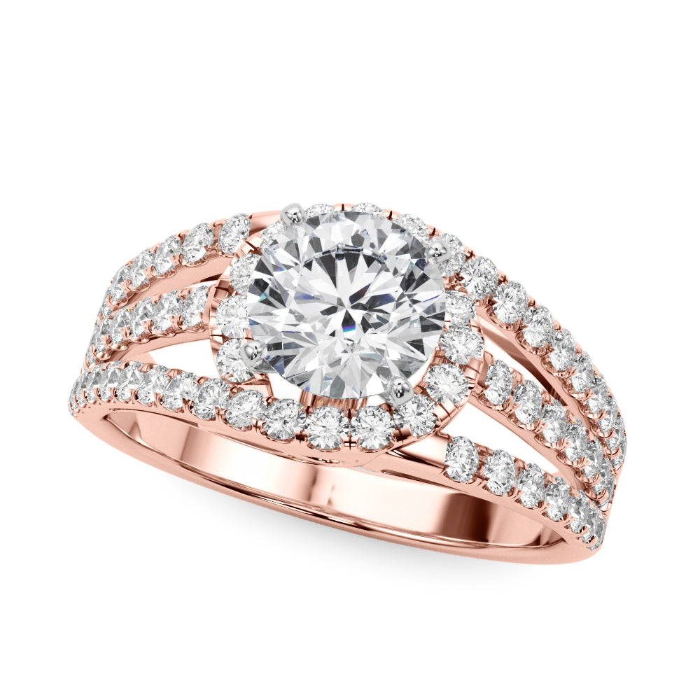 Double Halo Split-Shank Diamond Engagement Ring (5/8 ct. tw.)