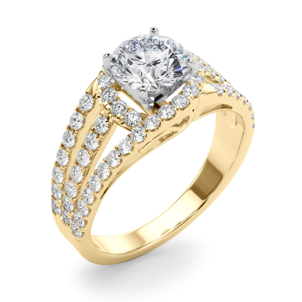 Double Halo Split-Shank Diamond Engagement Ring (5/8 ct. tw.)