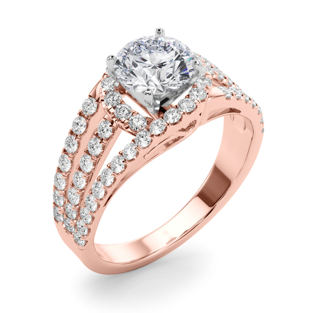 Double Halo Split-Shank Diamond Engagement Ring (5/8 ct. tw.)