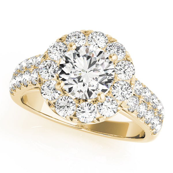 Halo Split-Shank Diamond Engagement Ring