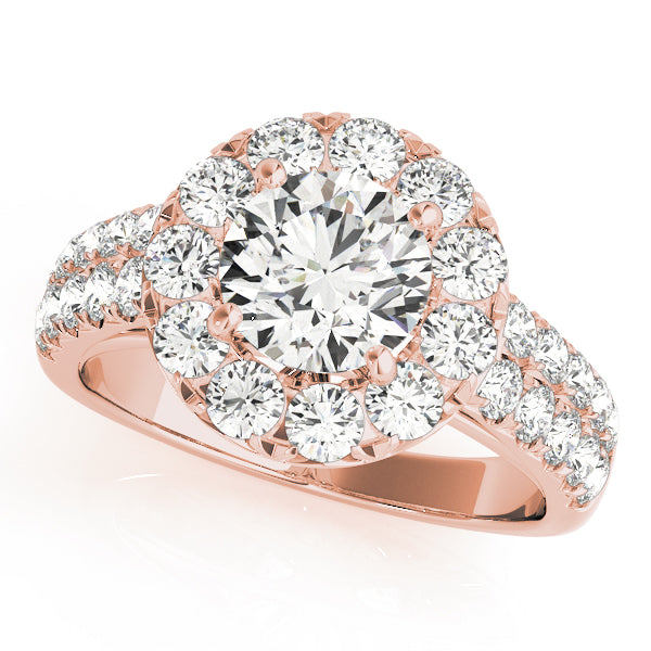 Halo Split-Shank Diamond Engagement Ring