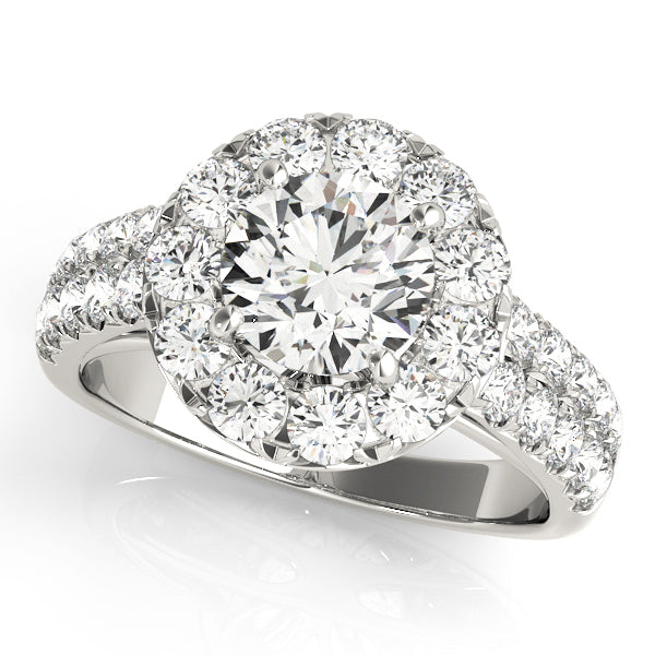 Halo Split-Shank Diamond Engagement Ring