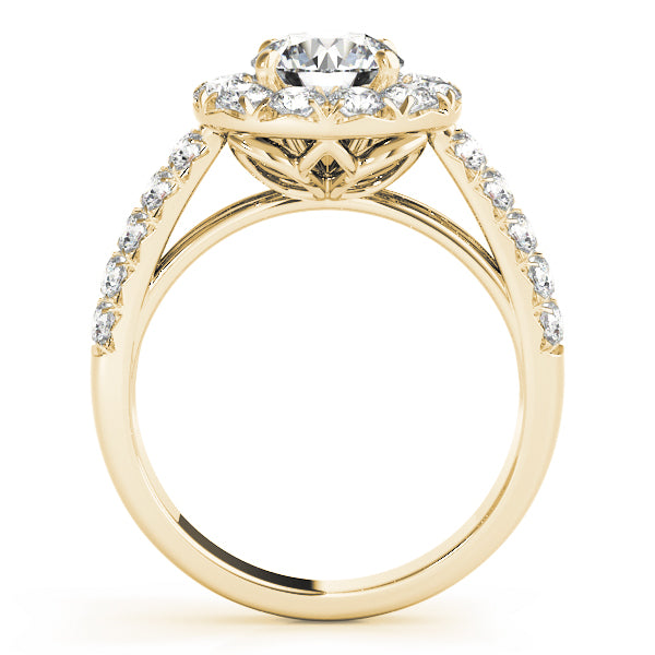 Halo Split-Shank Diamond Engagement Ring