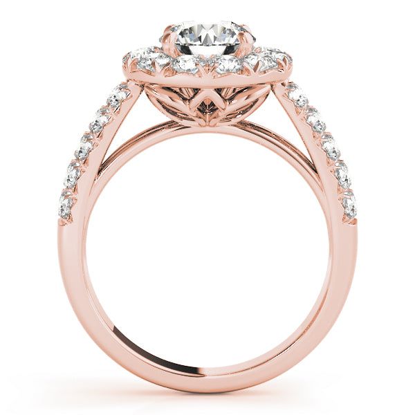 Halo Split-Shank Diamond Engagement Ring