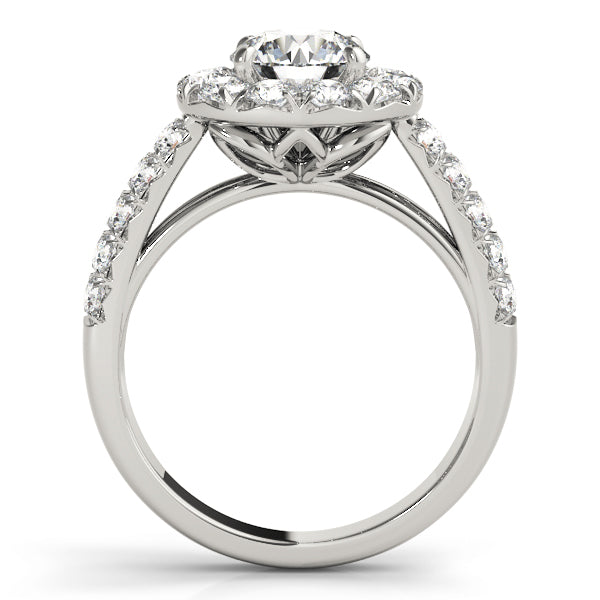 Halo Split-Shank Diamond Engagement Ring