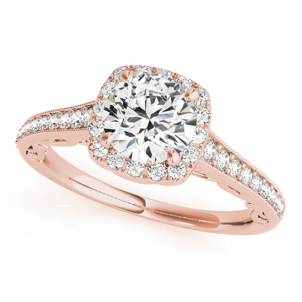 Petite Pavé Halo Diamond Engagement Ring (3/8 ct. tw.)