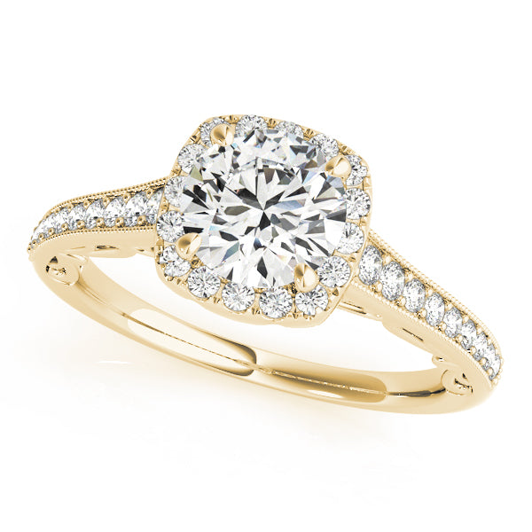 Petite Pavé Halo Diamond Engagement Ring (3/8 ct. tw.)