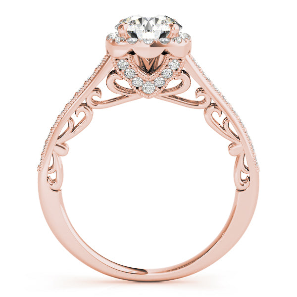 Petite Pavé Halo Diamond Engagement Ring (3/8 ct. tw.)