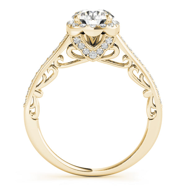 Petite Pavé Halo Diamond Engagement Ring (3/8 ct. tw.)