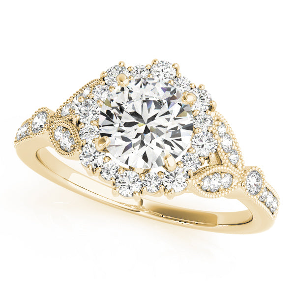 Vintage-Inspired Halo Diamond Engagement Ring (3/8 ct. tw.)