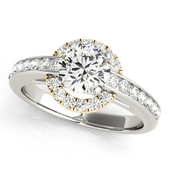 Channel-Set Halo Diamond Engagement Ring (3/8 ct. tw.)