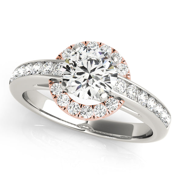 Channel-Set Halo Diamond Engagement Ring (3/8 ct. tw.)