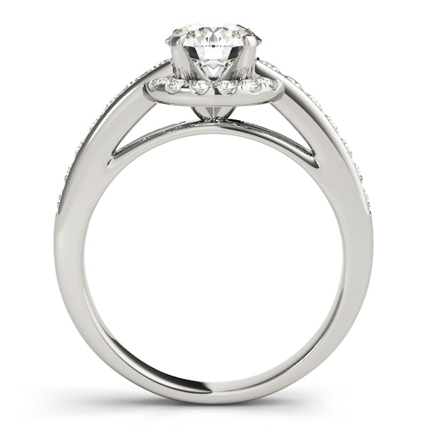 Channel-Set Halo Diamond Engagement Ring (3/8 ct. tw.)