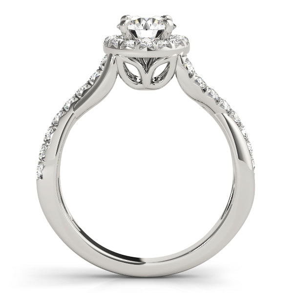 Twist Halo Diamond Engagement Ring