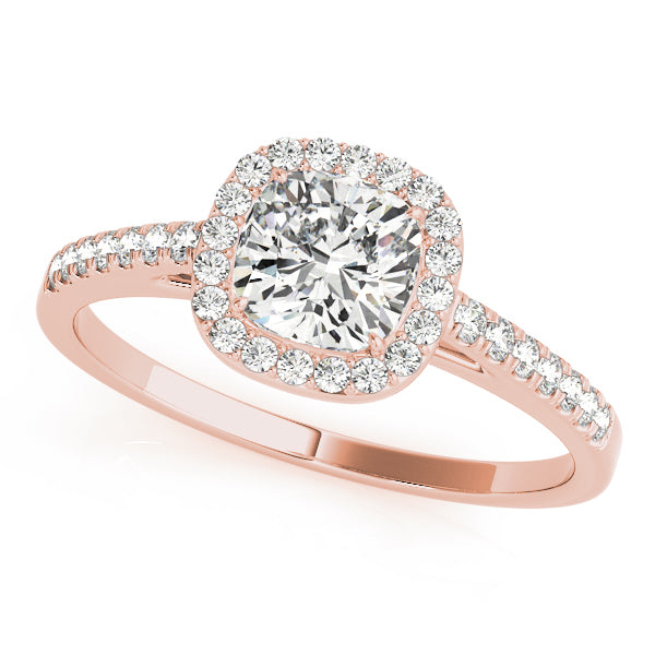 Cushion Halo Pavé Diamond Engagement Ring (1/4 ct. tw.)