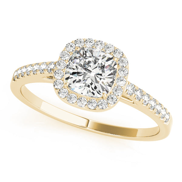 Cushion Halo Pavé Diamond Engagement Ring (1/4 ct. tw.)