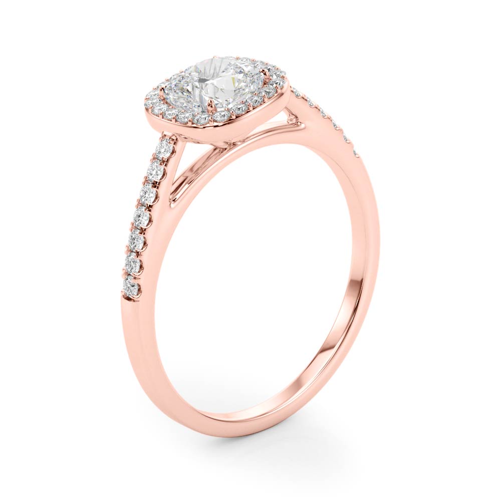 Cushion Halo Pavé Diamond Engagement Ring (1/4 ct. tw.)