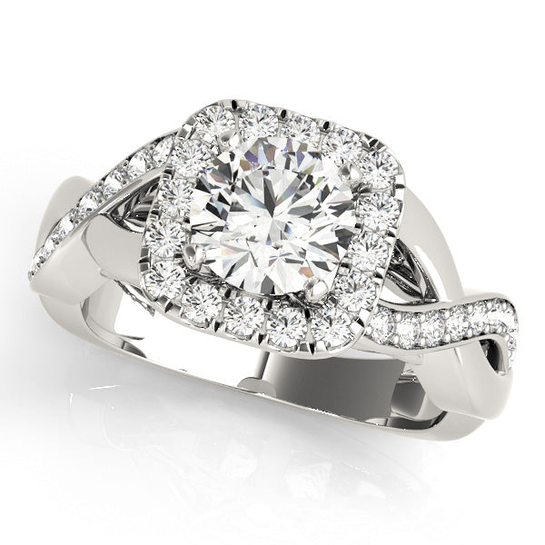 Twist Halo Diamond Engagement Ring (1/2 ct. tw.)