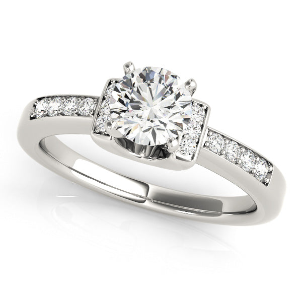 Petite Channel-Set Diamond Engagement Ring Two-Tone (1/10 ct. tw.)