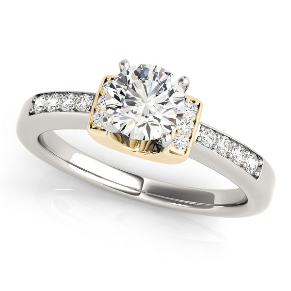 Petite Channel-Set Diamond Engagement Ring Two-Tone (1/10 ct. tw.)