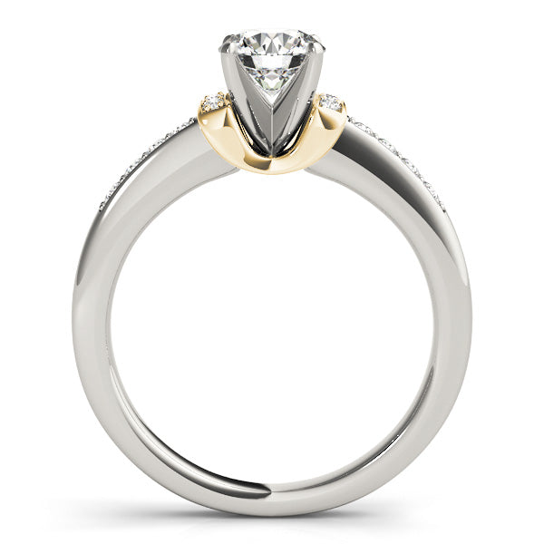 Petite Channel-Set Diamond Engagement Ring Two-Tone (1/10 ct. tw.)