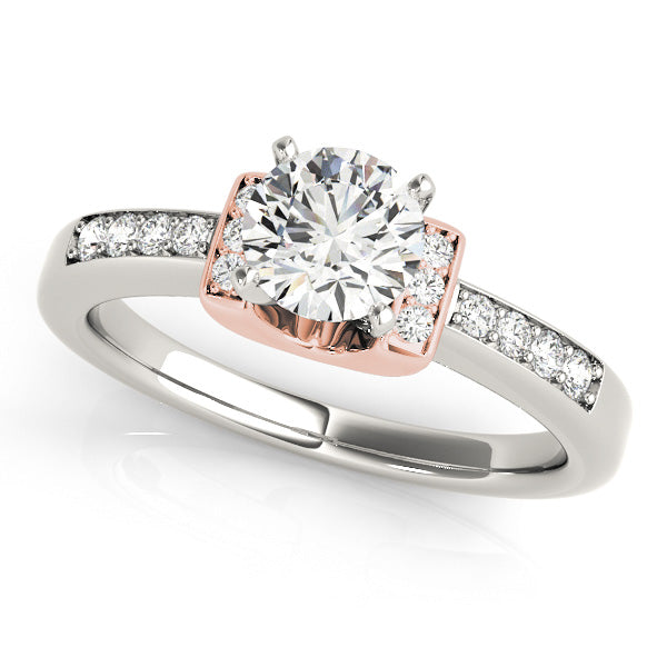 Petite Channel-Set Diamond Engagement Ring Two-Tone (1/10 ct. tw.)