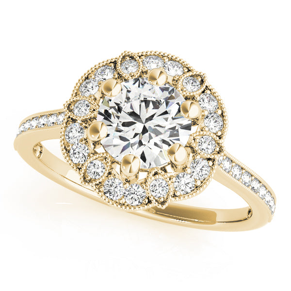 Floral Cluster Halo Diamond Engagement Ring (1/5 ct. tw.)