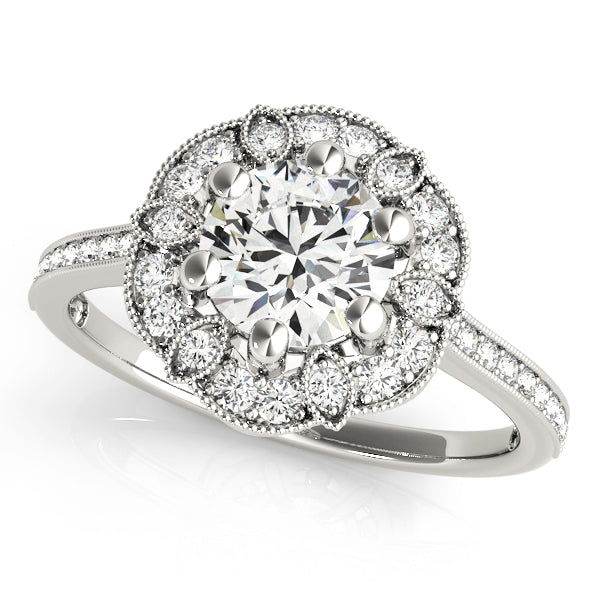 Floral Cluster Halo Diamond Engagement Ring (1/5 ct. tw.)