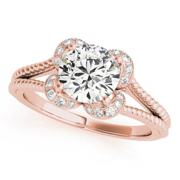 Scalloped Floral Halo Diamond Engagement Ring (1/10 ct. tw.)