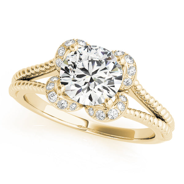 Scalloped Floral Halo Diamond Engagement Ring (1/10 ct. tw.)