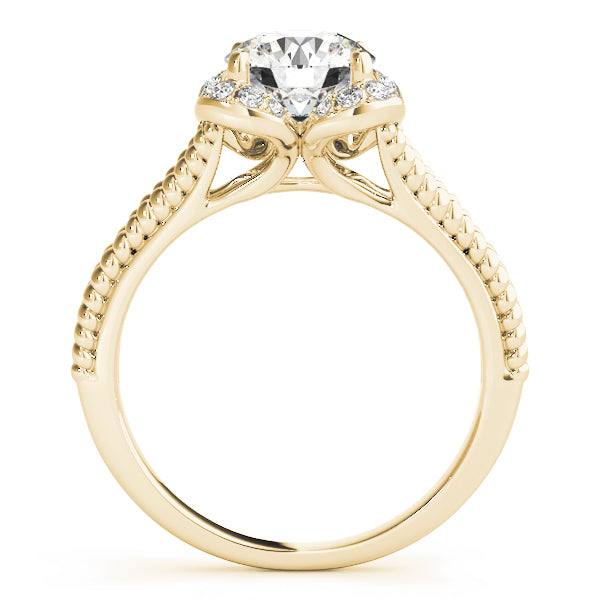 Scalloped Floral Halo Diamond Engagement Ring (1/10 ct. tw.)
