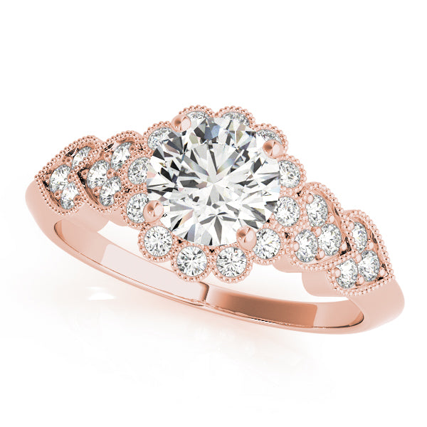 Vintage Milgrain Halo Diamond Engagement Ring (1/6 ct. tw.)