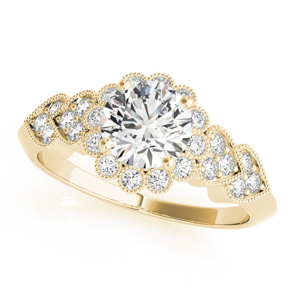 Vintage Milgrain Halo Diamond Engagement Ring (1/6 ct. tw.)