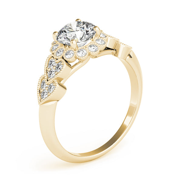 Vintage Milgrain Halo Diamond Engagement Ring (1/6 ct. tw.)