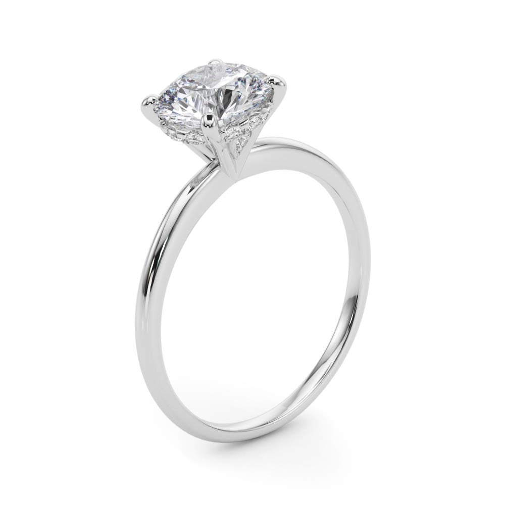 Petite Hidden Accent Diamond Solitaire Engagement Ring (1/20 ct. tw.)