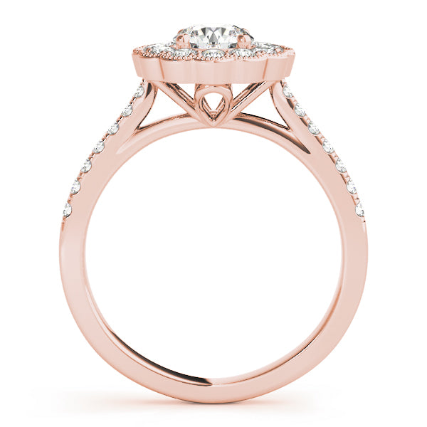 Scalloped Milgrain Halo Diamond Engagement Ring (1/2 ct. tw.)