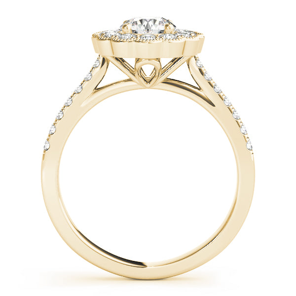 Scalloped Milgrain Halo Diamond Engagement Ring (1/2 ct. tw.)