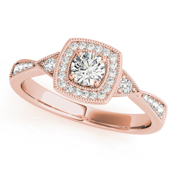 Vintage-Inspired Halo Diamond Engagement Ring (1/6 ct. tw.)
