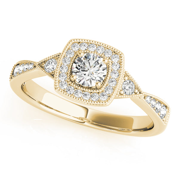 Vintage-Inspired Halo Diamond Engagement Ring (1/6 ct. tw.)