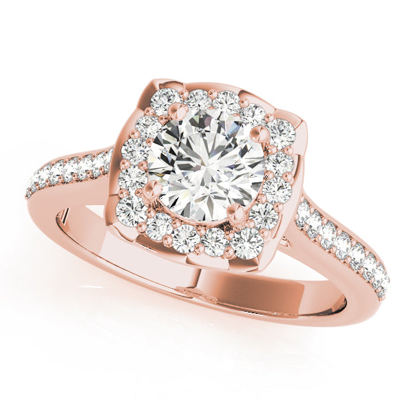 Petite Cushion Halo Pavé Diamond Engagement Ring (1/3 ct. tw.)