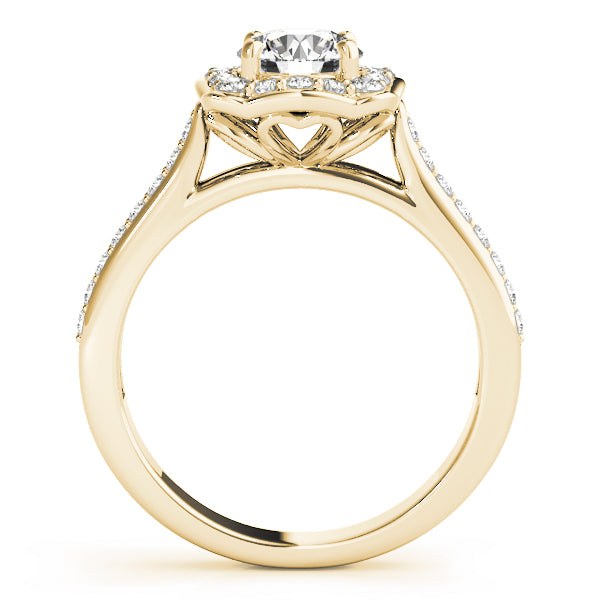 Petite Cushion Halo Pavé Diamond Engagement Ring (1/3 ct. tw.)