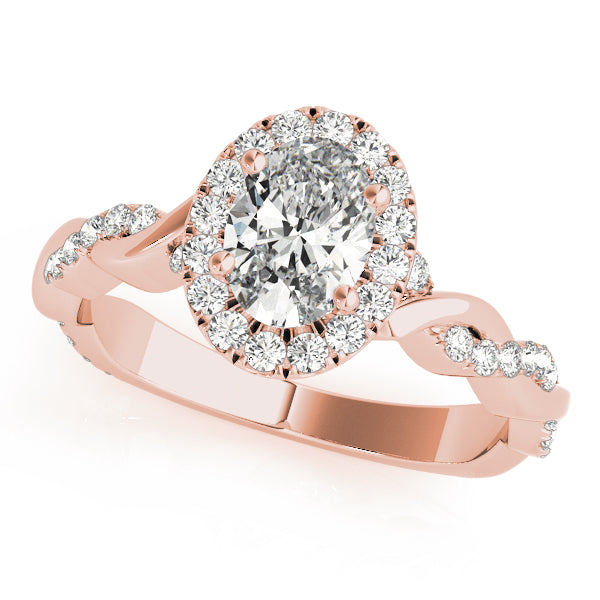 Petite Twist Pavé Halo Diamond Engagement Ring (1/3 ct. tw.)