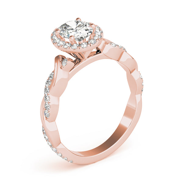 Petite Twist Pavé Halo Diamond Engagement Ring (1/3 ct. tw.)