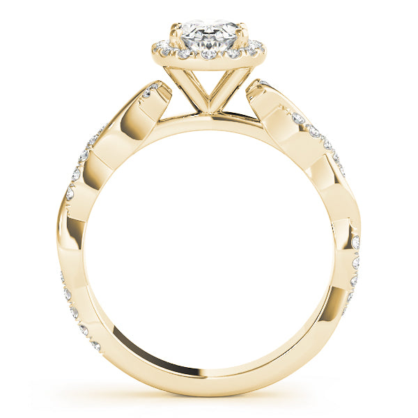 Petite Twist Pavé Halo Diamond Engagement Ring (1/3 ct. tw.)