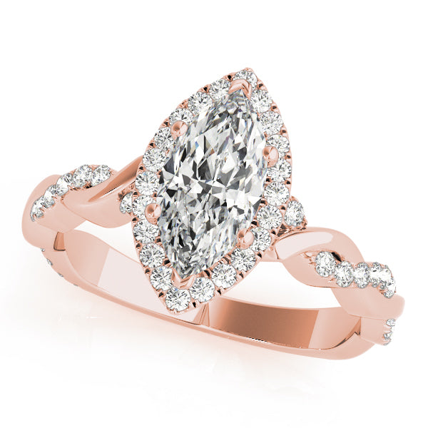 Twist Pavé Halo Diamond Engagement Ring (1/3 ct. tw.)
