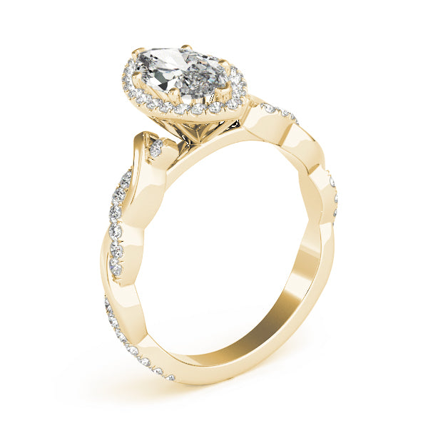 Twist Pavé Halo Diamond Engagement Ring (1/3 ct. tw.)