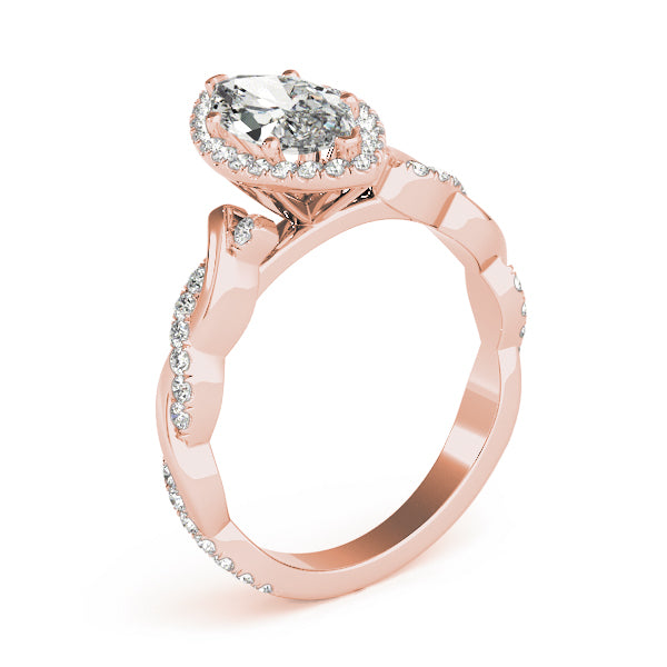 Twist Pavé Halo Diamond Engagement Ring (1/3 ct. tw.)