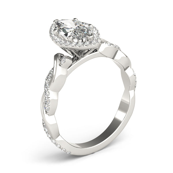 Twist Pavé Halo Diamond Engagement Ring (1/3 ct. tw.)