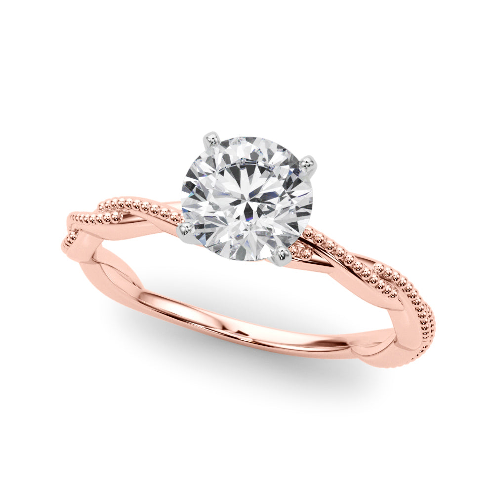 Twist Milgrain Diamond Engagement Ring