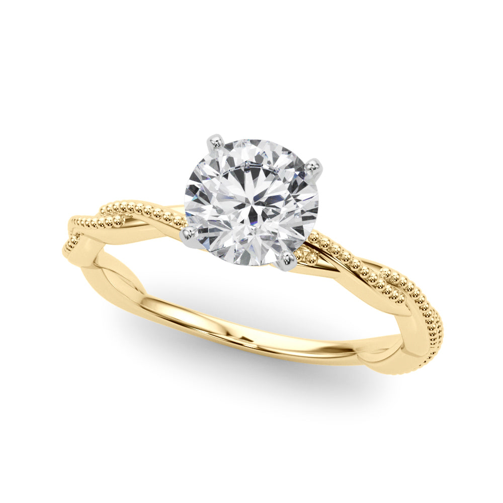 Twist Milgrain Diamond Engagement Ring